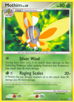 Mothim 33/132 Rare card from Secret Wonders