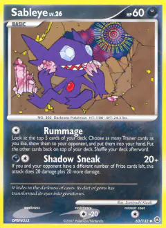 Sableye 63/132 Uncommon card from Secret Wonders