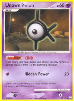 Unown [K] 68/132 Uncommon card from Secret Wonders