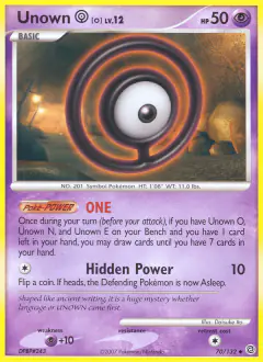 Unown [O] 70/132 Uncommon card from Secret Wonders