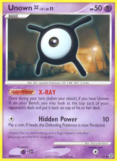 Unown [X] 71/132 Uncommon card from Secret Wonders