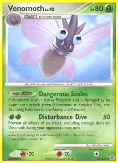 Venomoth 73/132 Uncommon card from Secret Wonders