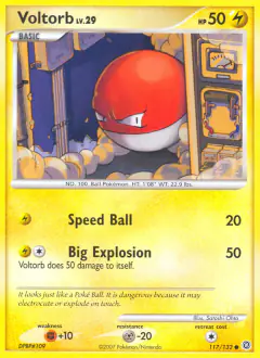 Voltorb 117/132 Common card from Secret Wonders