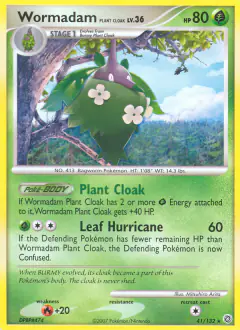 Wormadam Plant Cloak 41/132 Rare card from Secret Wonders