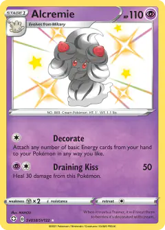 Alcremie SV058/SV122 Rare Shiny card from Shining Fates