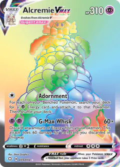 Alcremie VMAX 073/072 Rare Rainbow card from Shining Fates