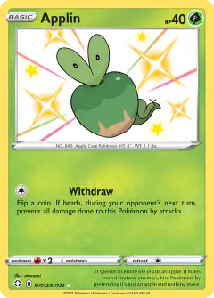 Applin SV012/SV122 Rare Shiny card from Shining Fates
