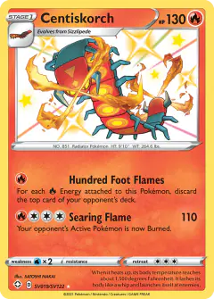 Centiskorch SV019/SV122 Rare Shiny card from Shining Fates