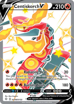 Centiskorch V SV108/SV122 Rare Holo V card from Shining Fates