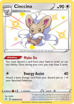 Cinccino SV094/SV122 Rare Shiny card from Shining Fates
