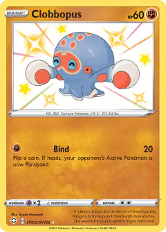 Clobbopus SV072/SV122 Rare Shiny card from Shining Fates