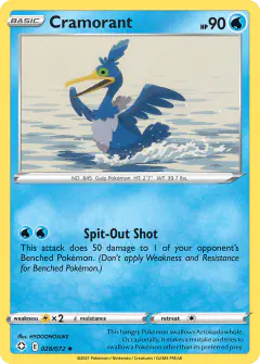 Cramorant 028/072 Uncommon card from Shining Fates