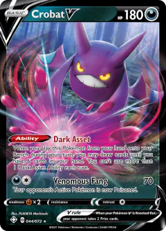 Crobat V 044/072 Rare Holo V card from Shining Fates