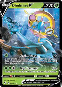 Dhelmise V 009/072 Rare Holo V card from Shining Fates