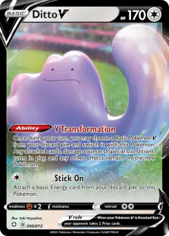 Ditto V 050/072 Rare Holo V card from Shining Fates