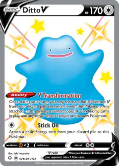 Ditto V SV118/SV122 Rare Holo V card from Shining Fates