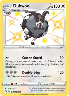 Dubwool SV104/SV122 Rare Shiny card from Shining Fates