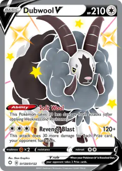 Dubwool V SV120/SV122 Rare Holo V card from Shining Fates