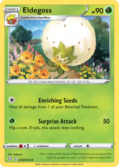 Eldegoss 015/072 Uncommon card from Shining Fates