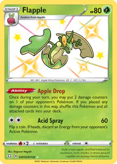 Flapple SV013/SV122 Rare Shiny card from Shining Fates