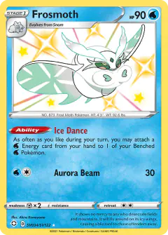 Frosmoth SV034/SV122 Rare Shiny card from Shining Fates