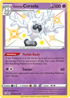 Galarian Cursola SV050/SV122 Rare Shiny card from Shining Fates