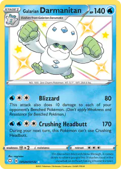 Galarian Darmanitan SV024/SV122 Rare Shiny card from Shining Fates