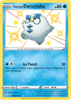 Galarian Darumaka SV023/SV122 Rare Shiny card from Shining Fates