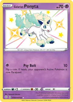 Galarian Ponyta SV047/SV122 Rare Shiny card from Shining Fates