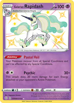 Galarian Rapidash SV048/SV122 Rare Shiny card from Shining Fates