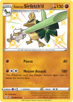 Galarian Sirfetch'd SV064/SV122 Rare Shiny card from Shining Fates