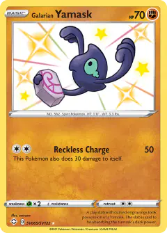 Galarian Yamask SV065/SV122 Rare Shiny card from Shining Fates