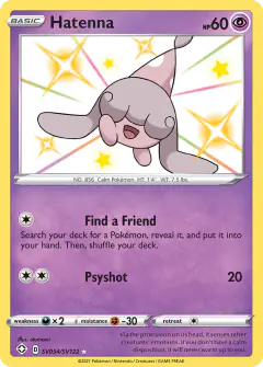 Hatenna SV054/SV122 Rare Shiny card from Shining Fates