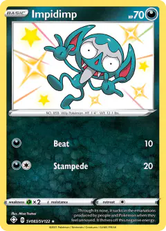 Impidimp SV083/SV122 Rare Shiny card from Shining Fates
