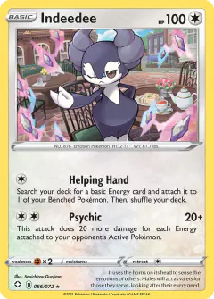 Indeedee 056/072 Rare Holo card from Shining Fates