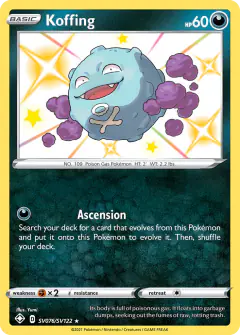Koffing SV076/SV122 Rare Shiny card from Shining Fates