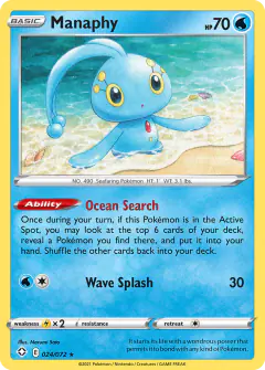 Manaphy 024/072 Rare card from Shining Fates