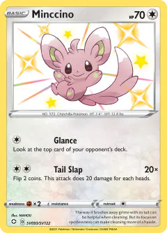 Minccino SV093/SV122 Rare Shiny card from Shining Fates