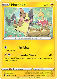 Morpeko 035/072 Common card from Shining Fates