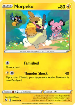 Morpeko 036/072 Common card from Shining Fates