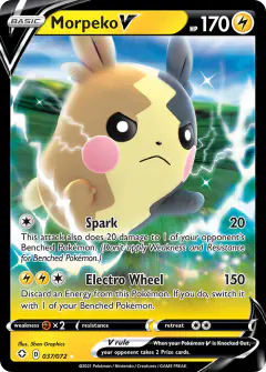 Morpeko V 037/072 Rare Holo V card from Shining Fates