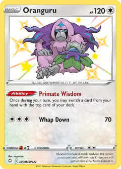 Oranguru SV098/SV122 Rare Shiny card from Shining Fates