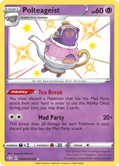 Polteageist SV053/SV122 Rare Shiny card from Shining Fates