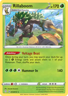 Rillaboom 013/072 Rare Holo card from Shining Fates