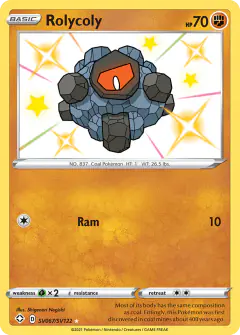 Rolycoly SV067/SV122 Rare Shiny card from Shining Fates