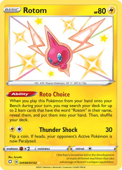 Rotom SV038/SV122 Rare Shiny card from Shining Fates