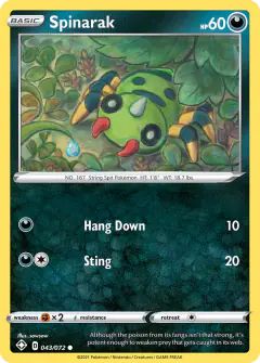 Spinarak 043/072 Common card from Shining Fates