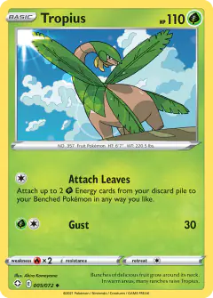 Tropius 005/072 Uncommon card from Shining Fates