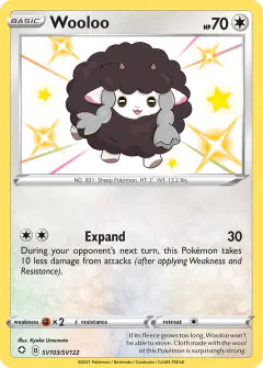 Wooloo SV103/SV122 Rare Shiny card from Shining Fates