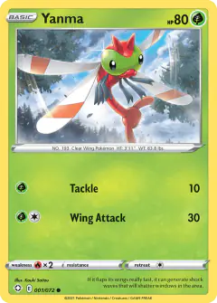 Yanma 001/072 Common card from Shining Fates